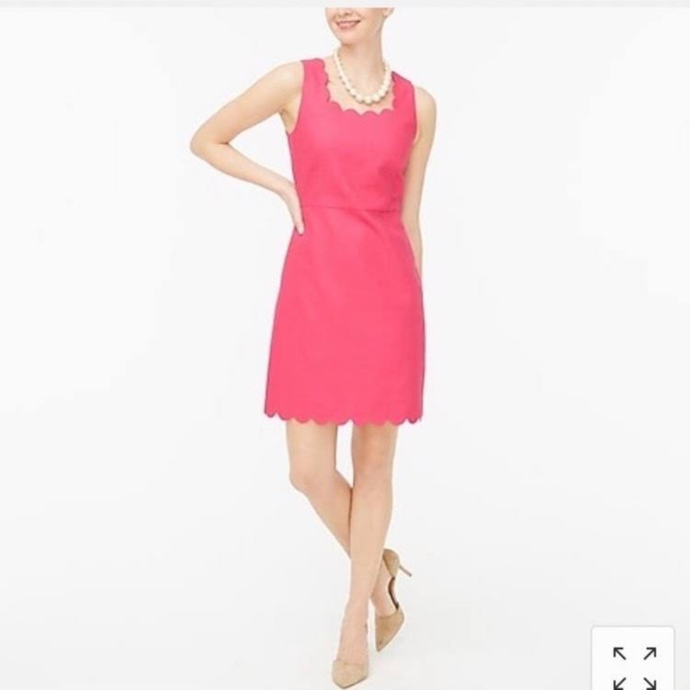 JCrew Factory Scalloped Edge Coral Dress